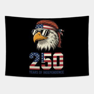 250 Years Of Independence Patriotic USA Eagle Anniversary Tapestry