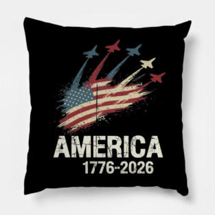 America 1776 2026 Patriotic Jets Airshow Freedom Anniversary Pillow