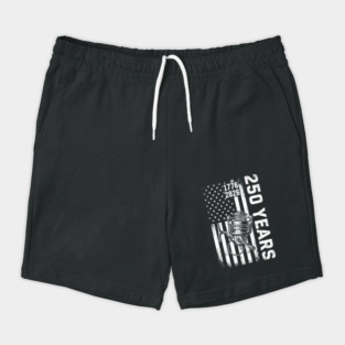 250 Years Fishing Patriotic USA Reel Flag Anniversary Shorts