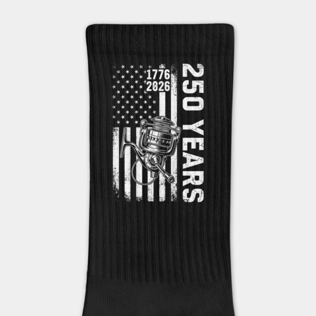 250 Years Fishing Patriotic USA Reel Flag Anniversary by Chi's Store 1