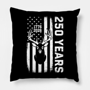 250 Years Patriotic Deer Hunting USA Independence Pillow