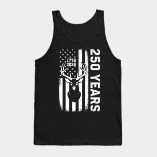 250 Years Patriotic Deer Hunting USA Independence Tank Top