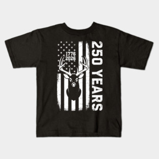 250 Years Patriotic Deer Hunting USA Independence Kids T-Shirt