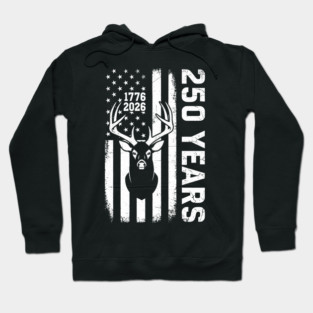 250 Years Patriotic Deer Hunting USA Independence Hoodie