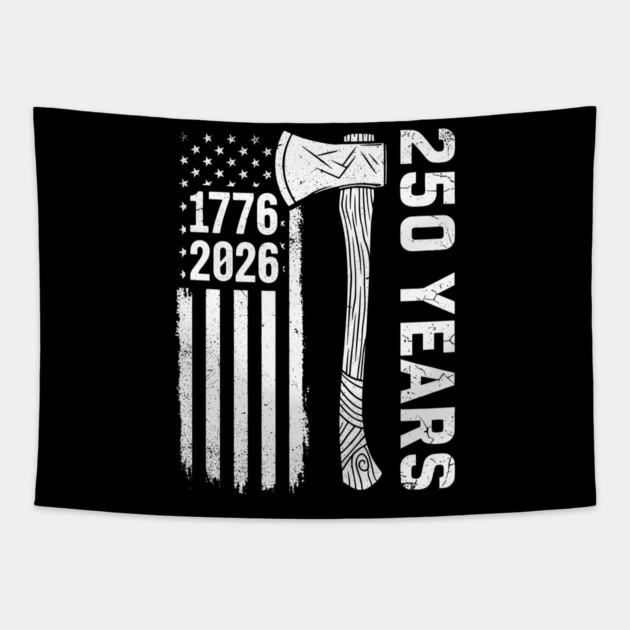 250 Years Patriotic Axe USA Independence Heritage Tapestry by Chi's Store 1