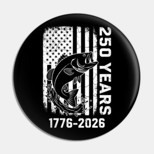 250 Years Patriotic Fishing USA Bass Independence Pin