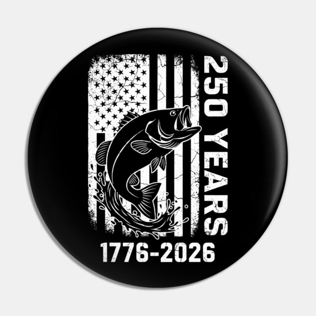 250 Years Patriotic Fishing USA Bass Independence Pin by Chi's Store 1