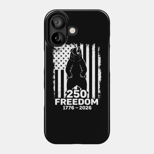 250 Years of Freedom Patriotic Bear USA Independence Phone Case by Chi's Store 1