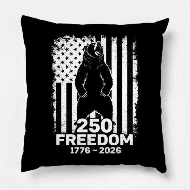 250 Years of Freedom Patriotic Bear USA Independence Pillow by Chi's Store 1