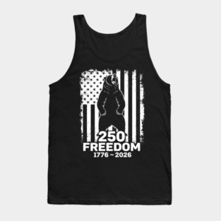 250 Years of Freedom Patriotic Bear USA Independence Tank Top