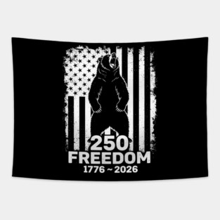 250 Years of Freedom Patriotic Bear USA Independence Tapestry