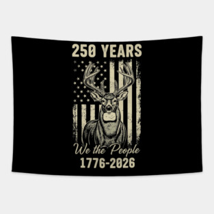 250 Years We The People Patriotic Deer USA Freedom Tapestry