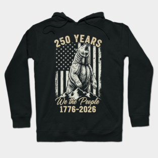 250 Years We The People Patriotic Bear Freedom USA Hoodie