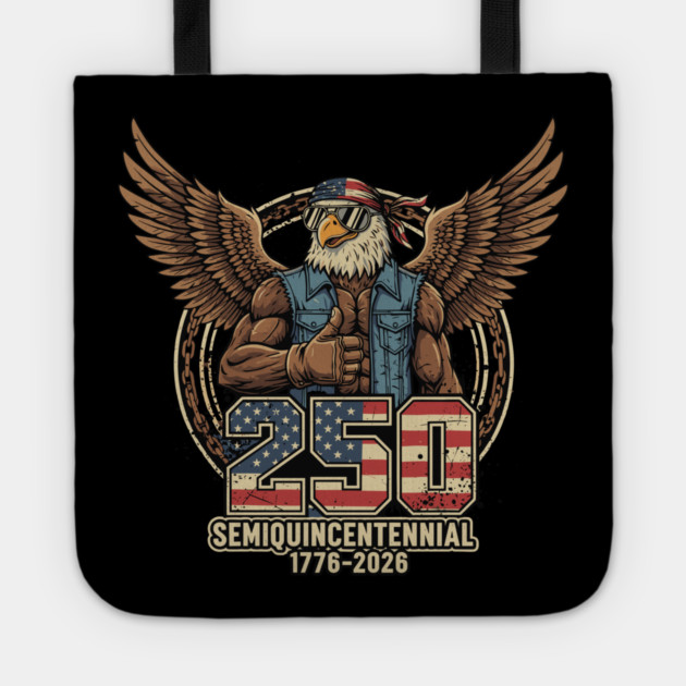 250 Semiquincentennial Patriotic Eagle USA 1776 2026 Tote by Chi's Store 1