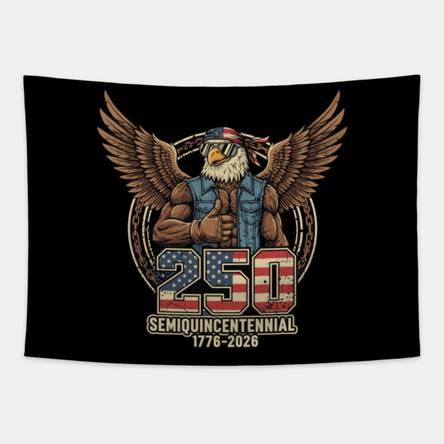 250 Semiquincentennial Patriotic Eagle USA 1776 2026 Tapestry by Chi's Store 1