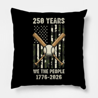 250 Years Baseball Patriotic We The People USA 1776 2026 Pillow