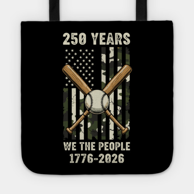 250 Years Baseball Patriotic We The People USA 1776 2026 Tote by Chi's Store 1