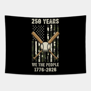 250 Years Baseball Patriotic We The People USA 1776 2026 Tapestry
