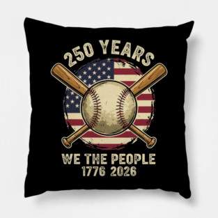 250 Years Patriotic Baseball Bats We The People USA 1776 2026 Pillow