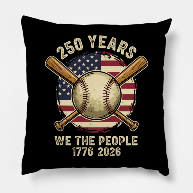 250 Years Patriotic Baseball Bats We The People USA 1776 2026 Pillow by Chi's Store 1