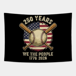 250 Years Patriotic Baseball Bats We The People USA 1776 2026 Tapestry