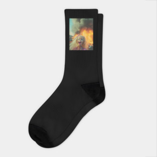 Distressed Doll Face Meme Socks
