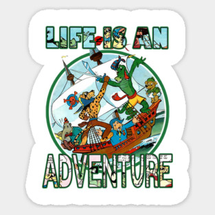 Cute Pirate Animals Life is an Adventure Tee Magnet