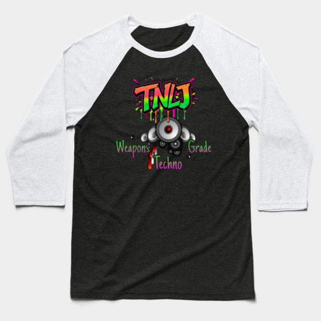 TNLJ Weapons Grade Techno Baseball T-Shirt by Lou Johnson