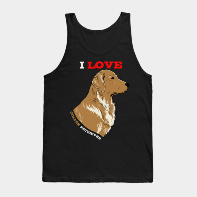 Majestic Golden Retriever Art Nouveau Dog Portrait Tank Top by criarthdesign