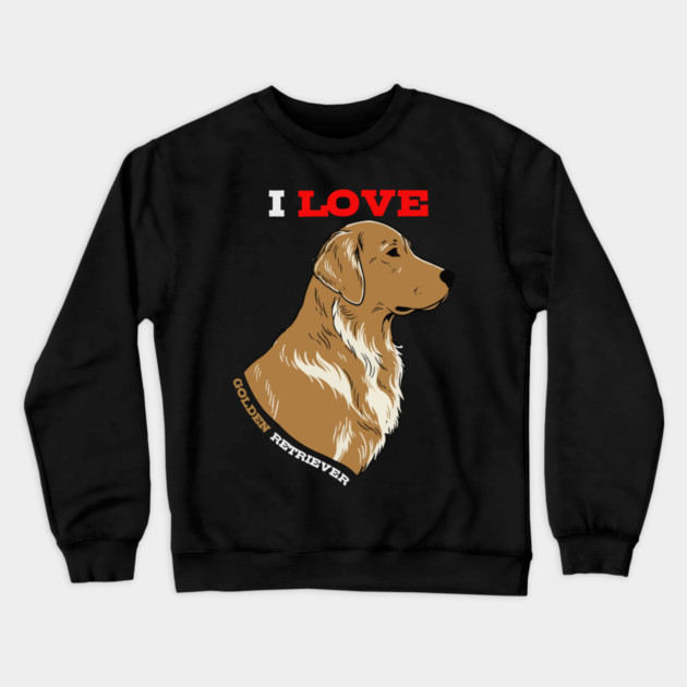 Majestic Golden Retriever Art Nouveau Dog Portrait Crewneck Sweatshirt by criarthdesign