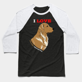 Majestic Golden Retriever Art Nouveau Dog Portrait Baseball T-Shirt