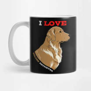 Majestic Golden Retriever Art Nouveau Dog Portrait Mug