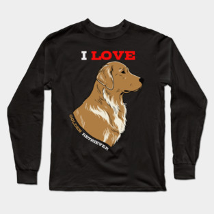 Majestic Golden Retriever Art Nouveau Dog Portrait Long Sleeve T-Shirt