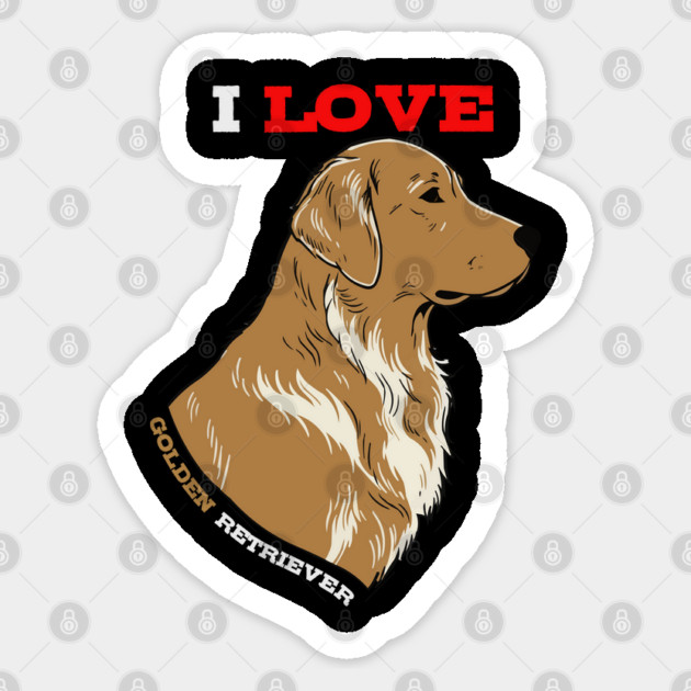 Majestic Golden Retriever Art Nouveau Dog Portrait Sticker by criarthdesign