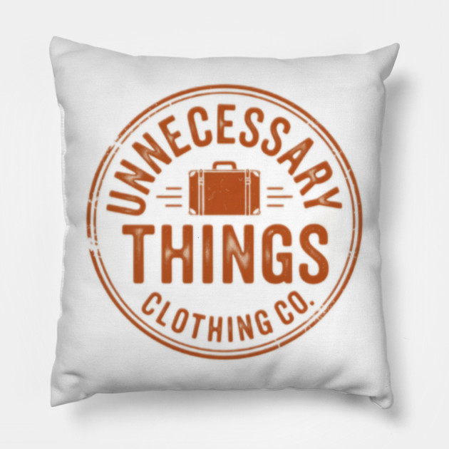 Unnecessary Things - Vintage Pillow by Lou Johnson