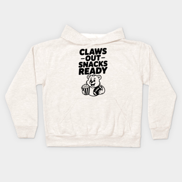 Claws Out, Snacks Ready Kids Hoodie by Frank Ring
