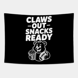 Claws Out, Snacks Ready Tapestry