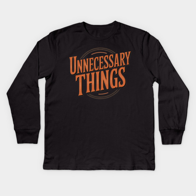 Unnecessary Things - Vintage II Kids Long Sleeve T-Shirt by Lou Johnson