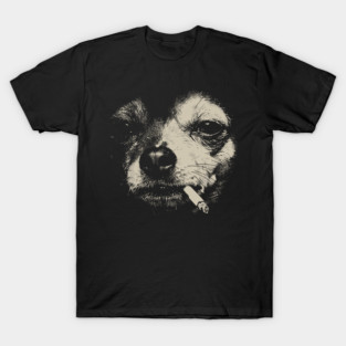 Dog Smoking Cigarette Funny Chihuahua Meme T-Shirt