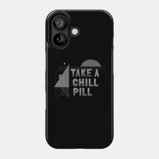 Unique Take a Chill Pill Graphic Product With Retro Geometric Shapes Elements Phone Case