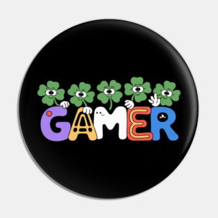 Video Game Gaming St Patricks Day Gamer Boys St. Patty's Day Pin