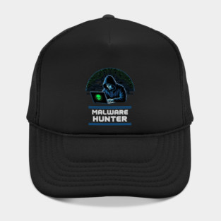 MALWARE HUNTER Apparel for Developers Retro Coder and Security Experts Hat