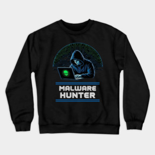 MALWARE HUNTER Apparel for Developers Retro Coder and Security Experts Crewneck Sweatshirt