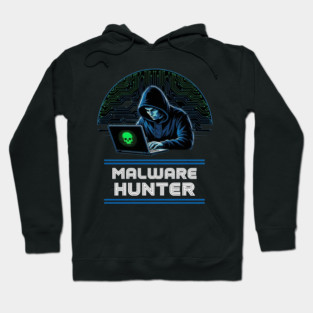 MALWARE HUNTER Apparel for Developers Retro Coder and Security Experts Hoodie