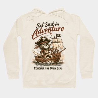 Set Sail for Adventure Cat Pirate Hoodie