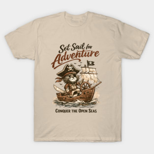 Set Sail for Adventure Cat Pirate T-Shirt