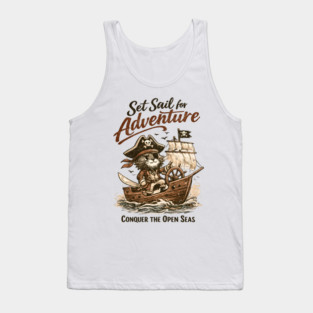 Set Sail for Adventure Cat Pirate Tank Top