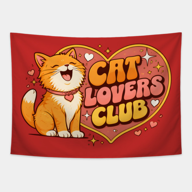 Cat Lovers Club Tapestry by Champanie's Store
