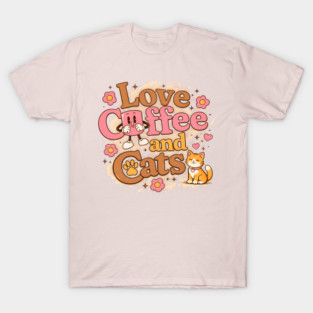 Love Coffee and Cats T-Shirt