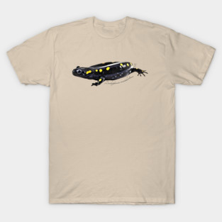 Spotted salamander art with scientific name T-Shirt
